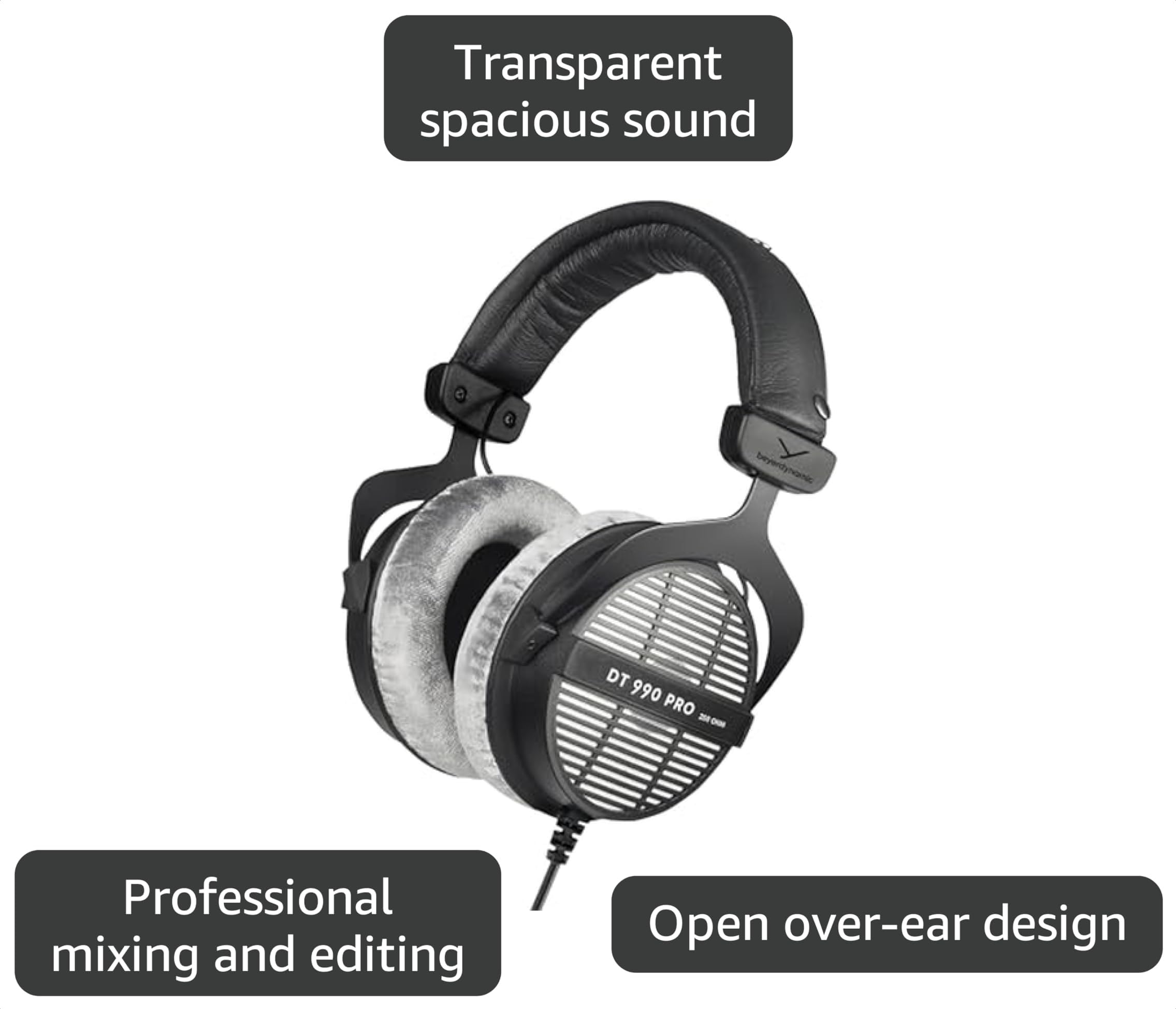 Amazon.com: beyerdynamic DT 990 PRO, 250 Ohm, Open Back, Over Ear